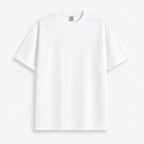 Men's white pure cotton crew-neck T-shirt—a versatile wardrobe essential.