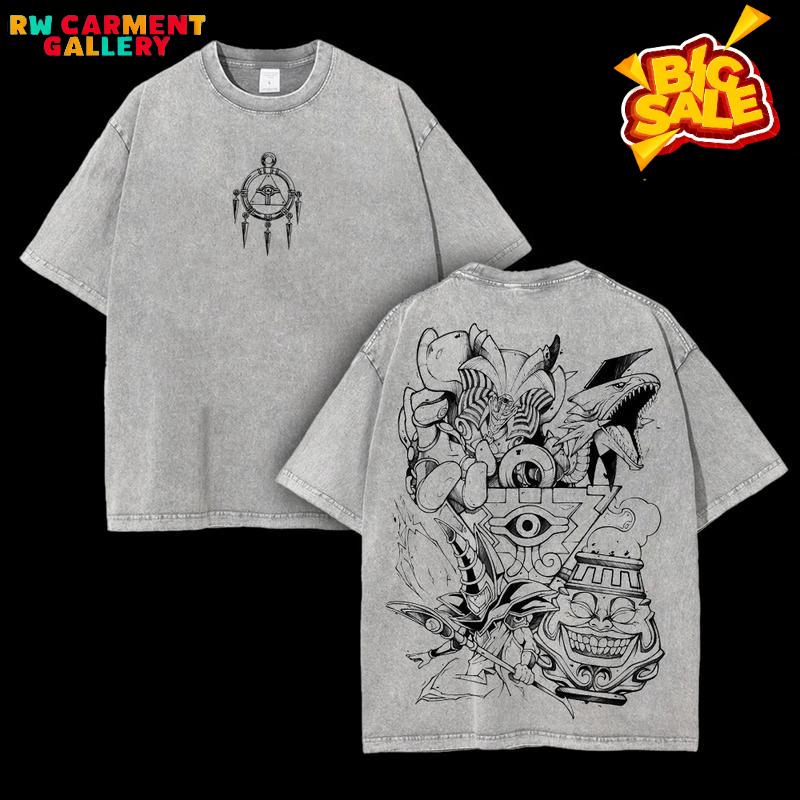 Retro Heavy Limited King of Games "Yu-Gi-Oh!" Anime Double Printed Vintage Oversized Washed Tee Unisex Oversize Anime Manga Washed Heavyweight Cotton T-shirt, Gift For Anime Fan, Anime Lover TikTokShopBlackFriday