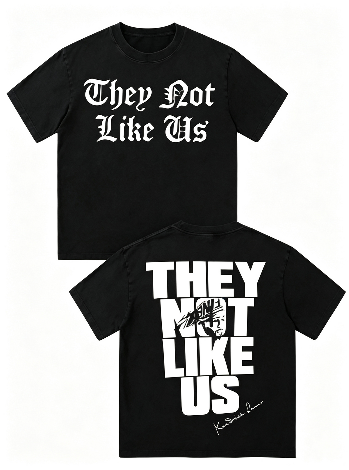 Pure Cotton Short-Sleeve T-Shirt – "They Not Like Us" Letter Print – American Hip-Hop/Rap Style – Loose Oversized Trendy Women's Tee