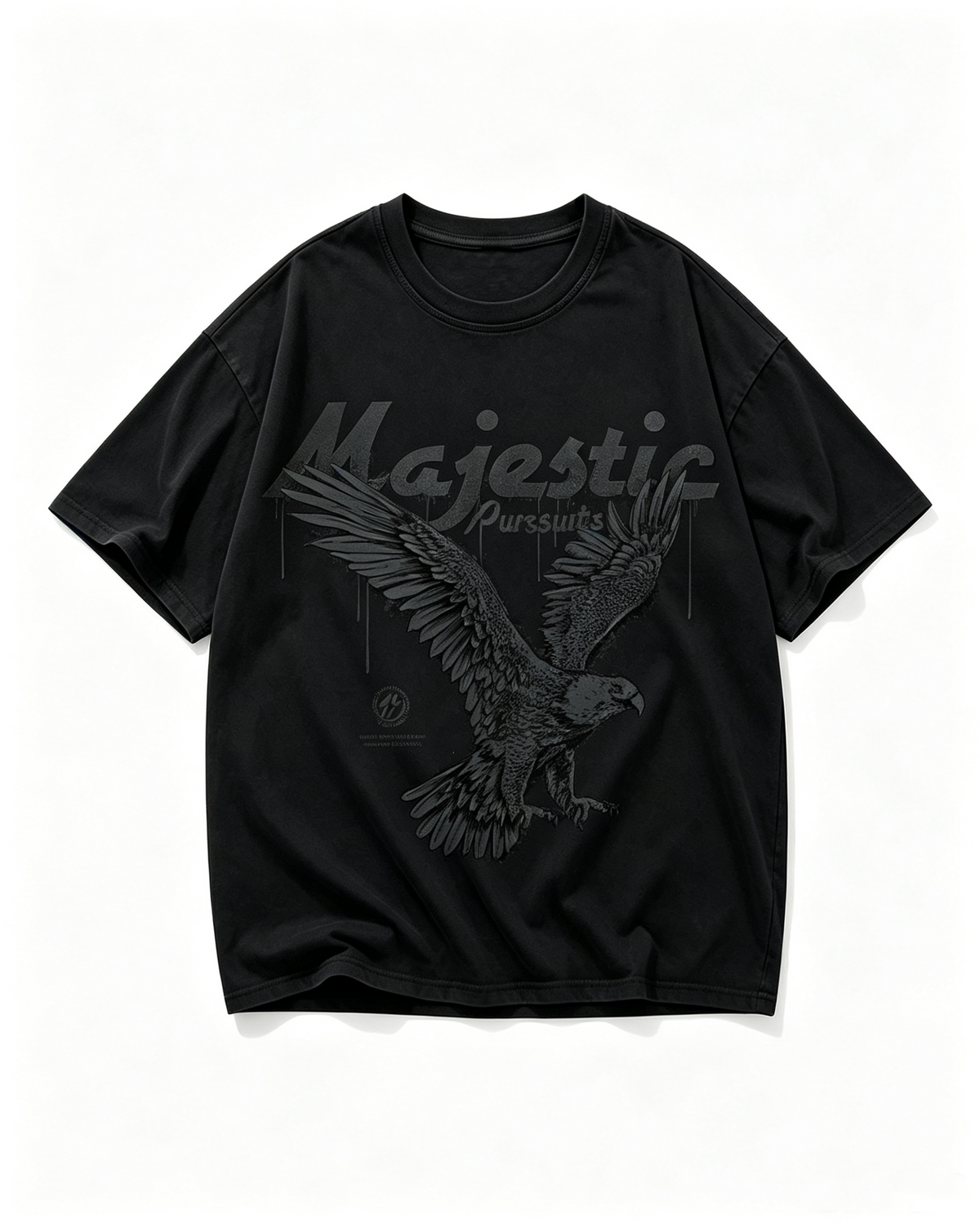 "Majestic" Eagle Print Cotton Short-Sleeve T-Shirt – Unisex Oversized High-Street Retro Style
