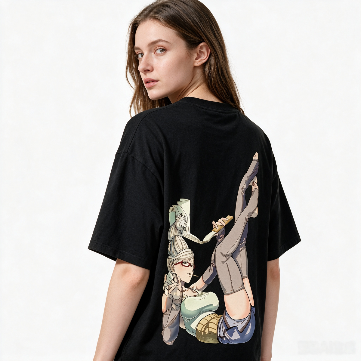 Pure Cotton Reversible *Dandadan* Anime Short-Sleeve T-Shirt – Oversized, Loose-Fit Women's Streetwear Top