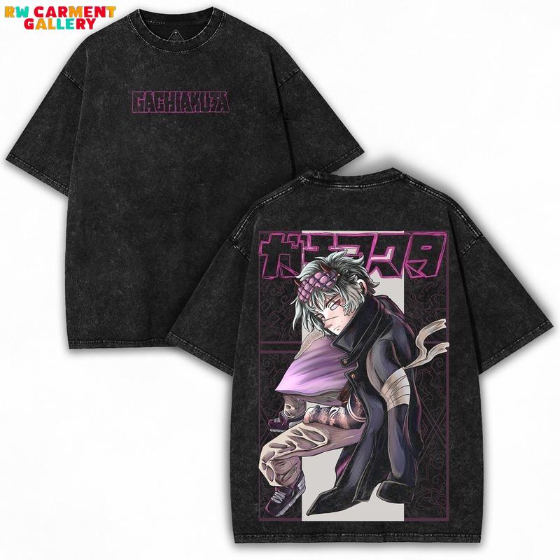 Gachiakuta Anime Vintage Washed Oversized Tee – Dystopian Punk Graphic Streetwear Drop
