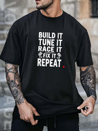 Men's Fashion 100 Cotton Breathable T-shirt 180g Pure Cotton with Creative Modern Style Printed Sweat Absorbing Breathable T-shirt Suitable for All Seasons All Cotton Machine Washable Comfortable Daily Wear Suitable for Fitness and Outdoor Activities All