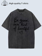 Street Retro Style Fashion Creative Pattern Print Men'S T-Shirt | High-Quality Heavy Washed, Vintage Distressed, Round Neck, Loose Fit, Short Sleeve, Soft Comfortable, Breathable, All-Season Casual Wear