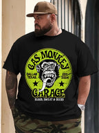 Men's casual trend Plus size 5XL 6XL 100 Cotton T-shirt 180g pure cotton with trendy and cool pattern printed non pilling short sleeved top T-shirt suitable for travel and short sleeved top suitable for all seasons, giving friends holiday gifts