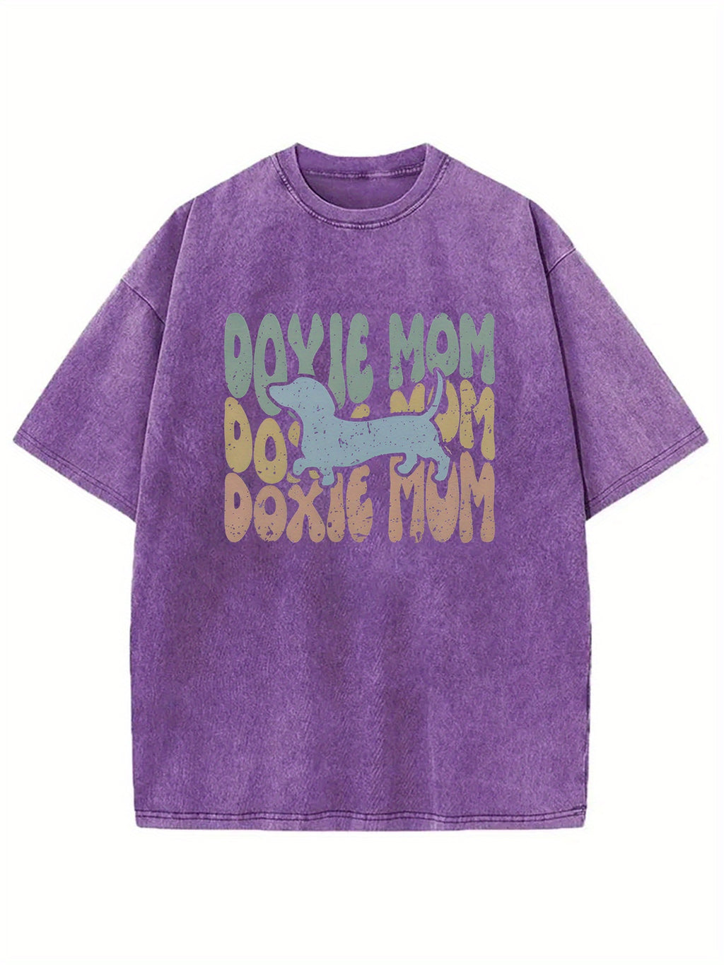 1pc, Vintage Washed "Doyle Mom" Pattern T-Shirt | Casual Loose Fit, Short Sleeve, Crew Neck, Perfect Summer Gift for Men