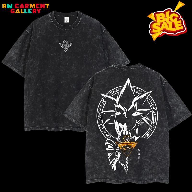Retro Vintage Limited "Millennium Necklace" - Yu-Gi-Oh! Anime Double Printed Oversized Washed Tee Unisex Oversize Anime Manga Acid Washed Lightweight Cotton T-Shirt, Hoodies & Sweater Wash Gift For Anime Fan, Anime Lover TikTokShopBlackFriday