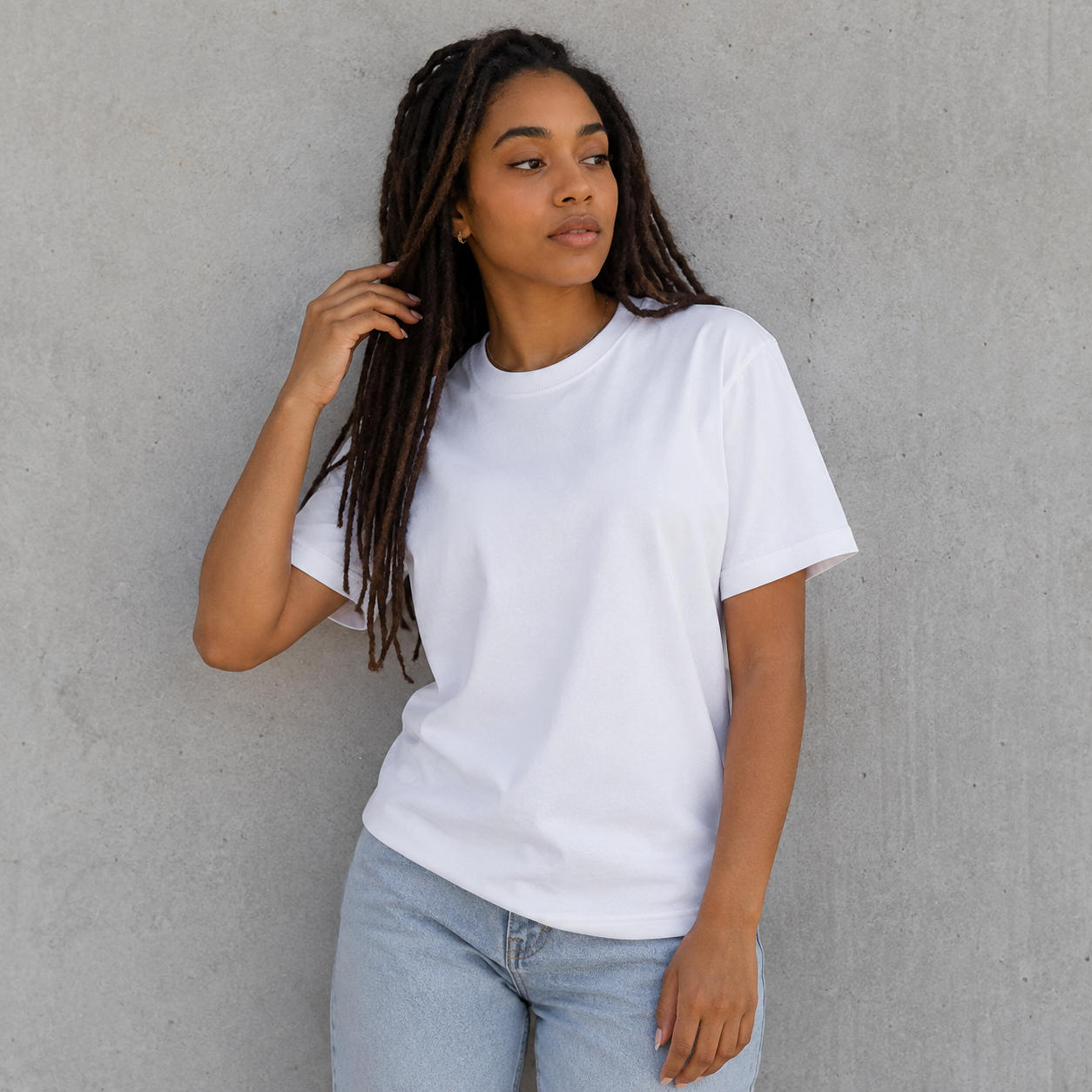 Heavyweight Pure Cotton Women's Crew Neck T-Shirt – Soft, Shape-Retaining, Classic & Versatile Casual Short-Sleeve Tee