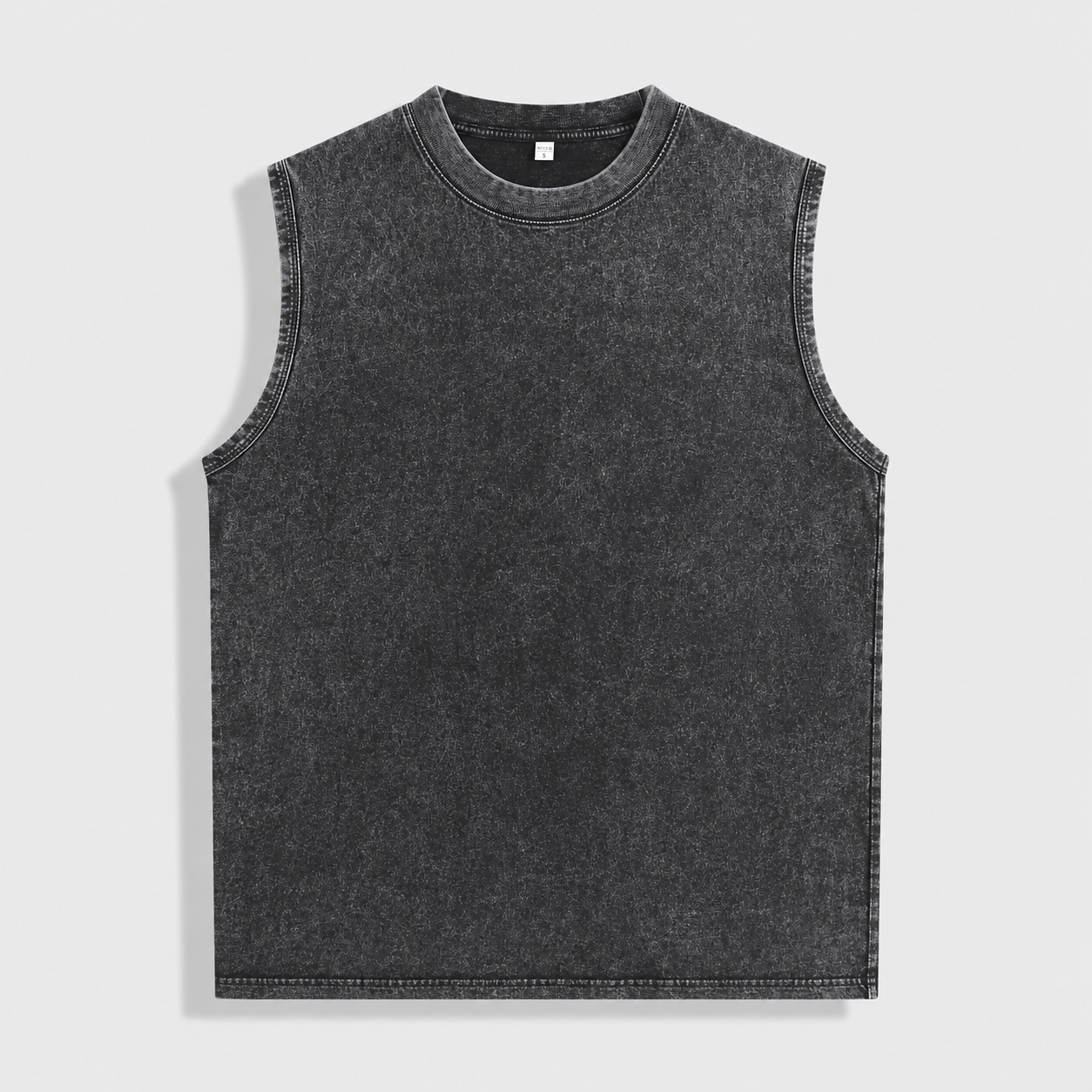 Unisex Washed & Distressed Sleeveless Tank Top – Heavyweight Cotton Vintage-Style Vest – Loose-Fit Versatile Athletic Top