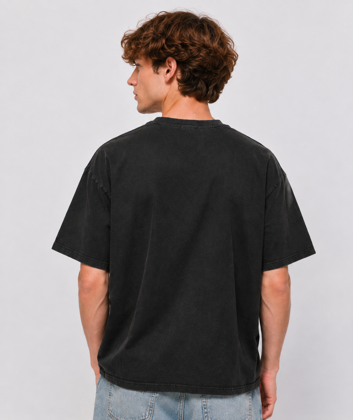 Vintage-style distressed black short-sleeve T-shirt featuring an herbal apothecary graphic; 100% cotton, oversized fit—a unique, retro streetwear piece.