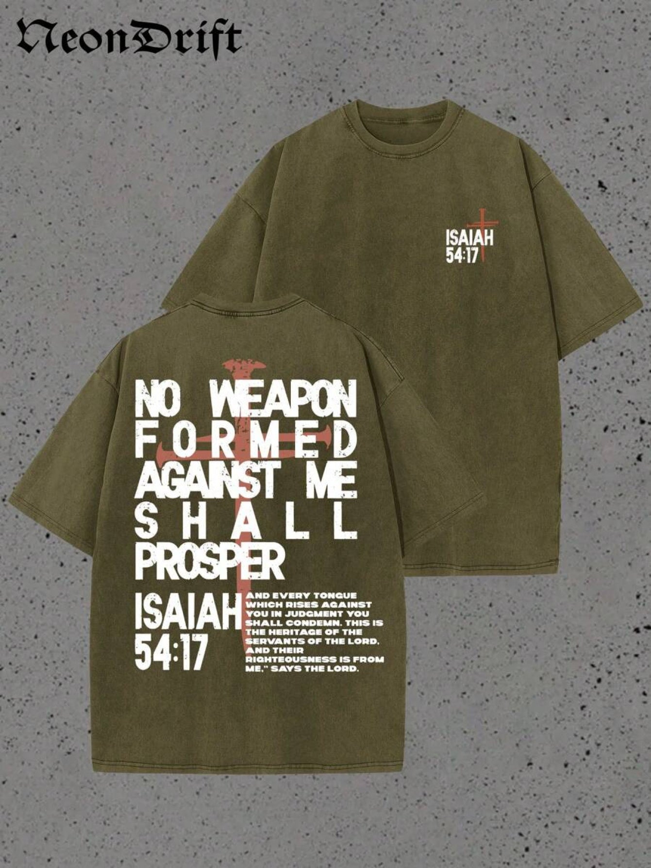 Y2K, NO FORMED AGAINST ME SHALL PROSPER, 54:17, My Love | Retro Washed Heavy T-Shirt, Multiple Colors, Casual Style, Crew Neck, Slight Stretch, Perfect for All-Season, Regular Fit, Ideal Surprise Gift for Family and Friends