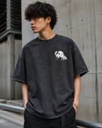 Heavyweight Unisex Vintage-Wash Loose-Fit T-Shirt with "Naruto" Rock Lee Anime Graphic
