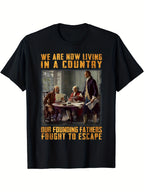 Men's 100 Cotton T-shirt 180g pure cotton with creative letter printing short sleeved casual T-shirt round neck T-shirt suitable for travel and top giving gifts to friends