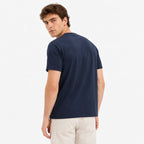 Men's Navy Pure Cotton Crew-Neck Short-Sleeve T-Shirt — A durable, timeless staple.