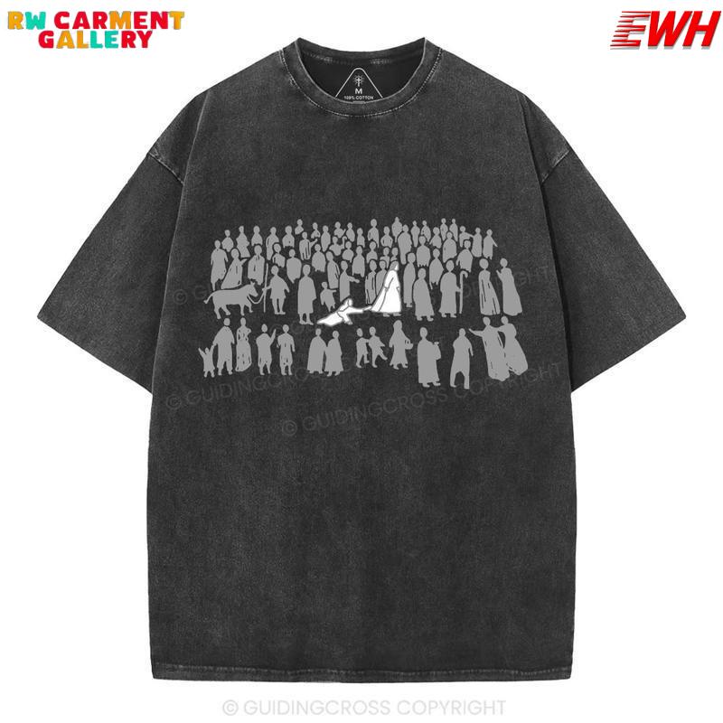 By His Wounds Christian Washed T-Shirt, Jesus T-Shirt, Jesus Tee, Christian Apparel Streetwear Gym Menswear Oversized Top Men or Women