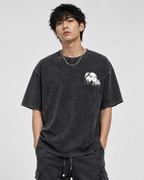 Heavyweight Unisex Vintage-Wash Loose-Fit T-Shirt with "Naruto" Rock Lee Anime Graphic