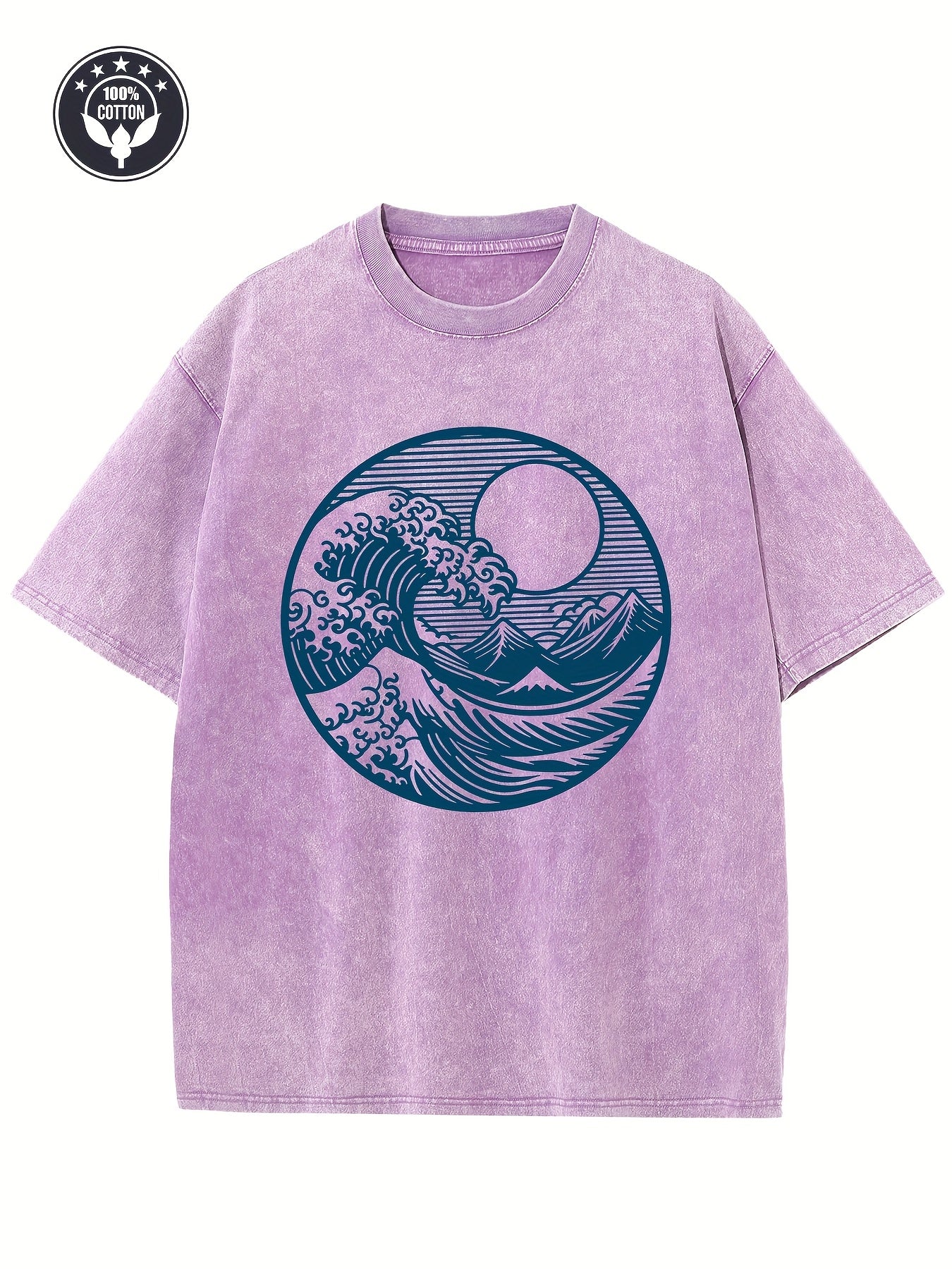 Men's Heavyweight 230g 100% Cotton Vintage T-Shirt - Oversized Loose Drop Shoulder, Soft Washed Texture, Retro Streetwear Style with Ribbed Collar, Unisex Casual Hip-Hop Shirt Suitable for All-Season Wear (Machine Washable)