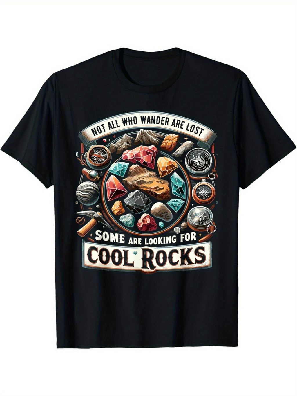 Men's casual retro 100 Cotton T-shirt 180g pure cotton with creative letter print short sleeved casual T-shirt suitable for fitness and outdoor activities, give gifts to friends