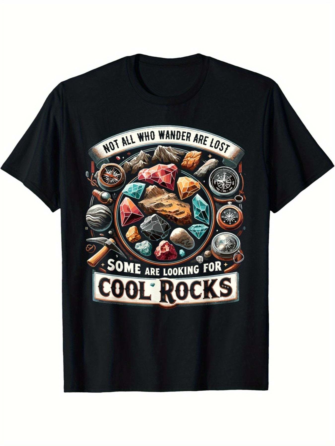 Men's casual retro 100 Cotton T-shirt 180g pure cotton with creative letter print short sleeved casual T-shirt suitable for fitness and outdoor activities, give gifts to friends