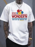 Men's dailyPlus size 5XL 6XL 100 Cotton T-shirt 180g pure cotton with trendy letter printed cotton top T-shirt retro loose short sleeved casual T-shirt machine washable suitable for all seasons comfortable daily wear