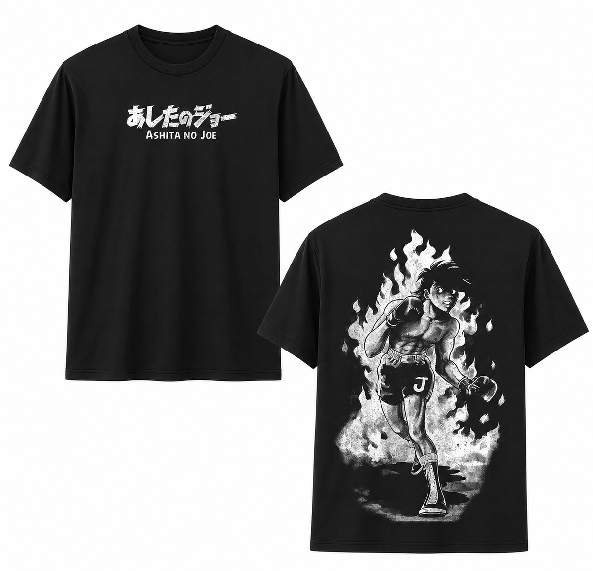 Japanese-style dark anime oversized T-shirt—distressed charcoal black, 100% cotton, featuring a large *Chainsaw Man* print and a vintage casual aesthetic.