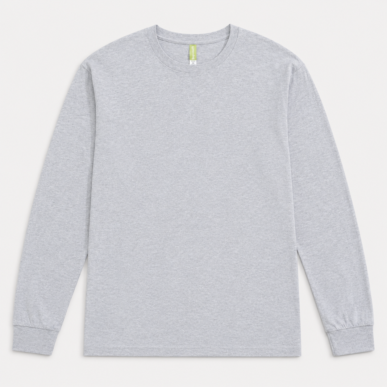 Heavyweight Pure Cotton Men's Long-Sleeve Crew Neck – Soft, Shape-Retaining, Classic & Versatile Casual Top