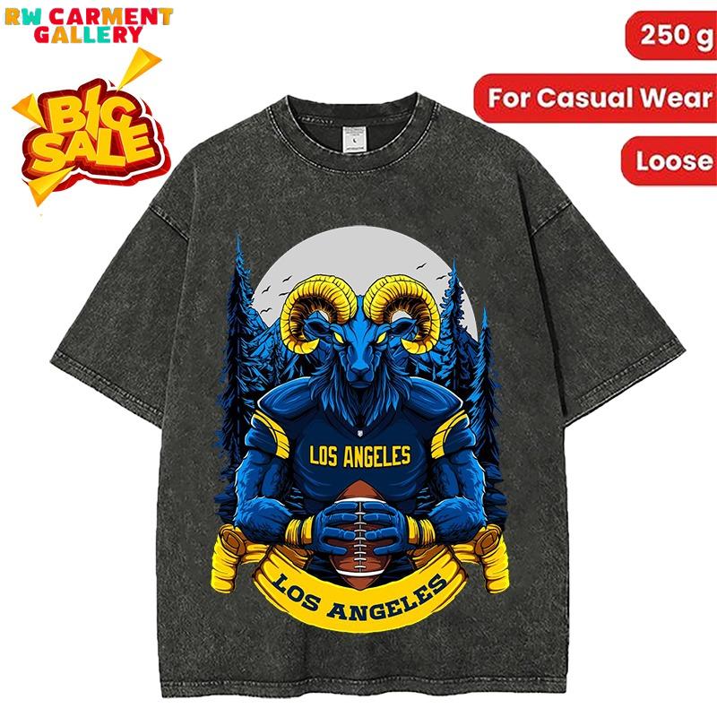 Washed T-shirt Los Angeles Football Men's T-Shirt women's and men's tops TikTokShop Black Friday