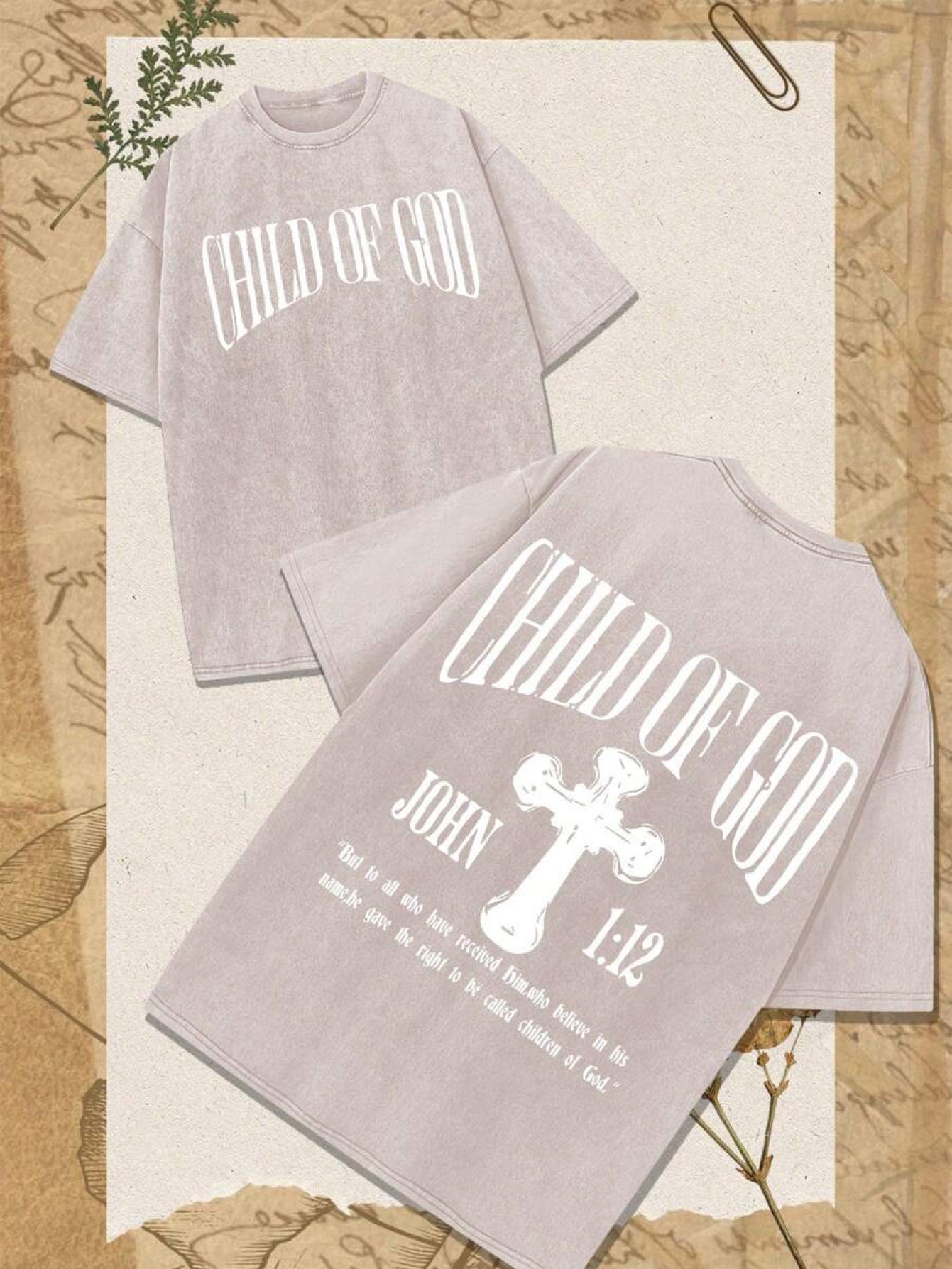 Men's Vintage Religious T-Shirt with Jesus Cross & "Dear Child May God Bless You" Prayer Print - Soft Washed Cotton Loose Fit Casual Tee Suitable for Summer, Back-to- Gifts, Church Events - Multi-Color Options