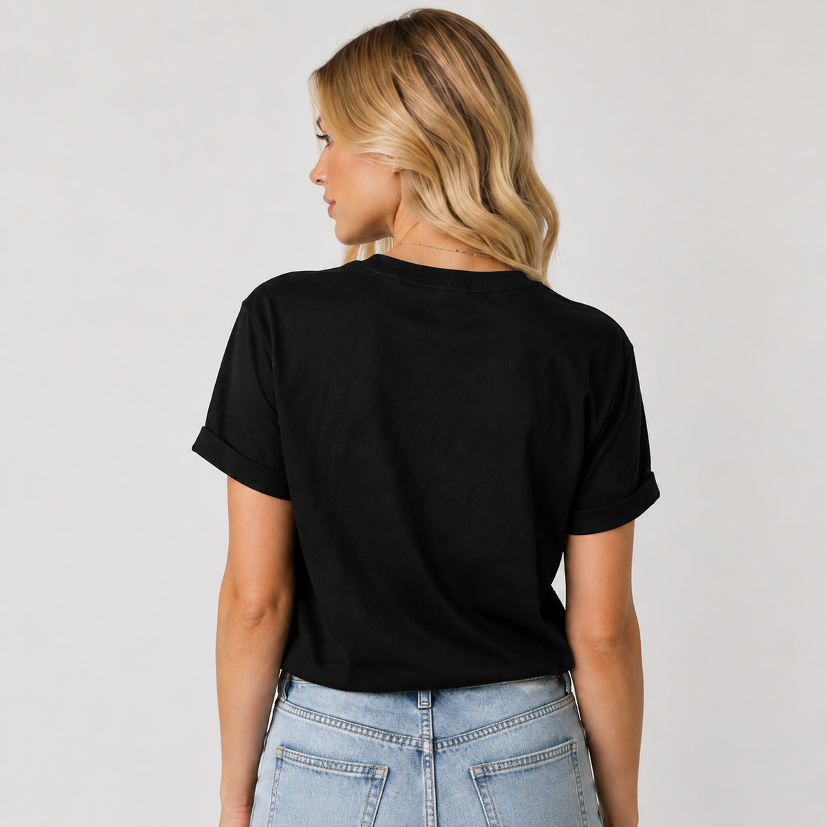Women's Loose-Fit Oversized Cotton T-Shirt – Fun Halloween Graphic (Witch Hat & Broom)
