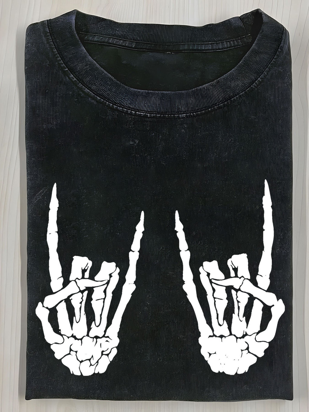 Men's Vintage Rock Logo T-Shirt - 230g Washed Batik Cotton Tee with Long Live Rock Print, Round Neck Casual Music Shirt for Concerts, Festivals & Year-Round Wear - Machine Washable Gift Suitable for Men