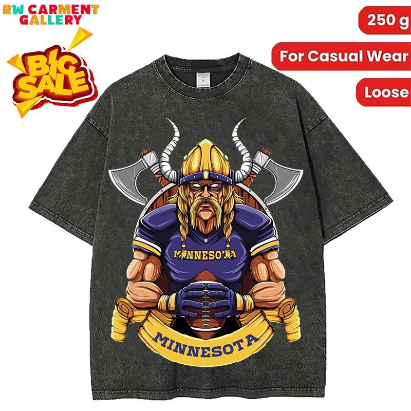 Washed T-shirt Minnesota Football Men's T-Shirt women's and men's tops TikTokShop Black Friday