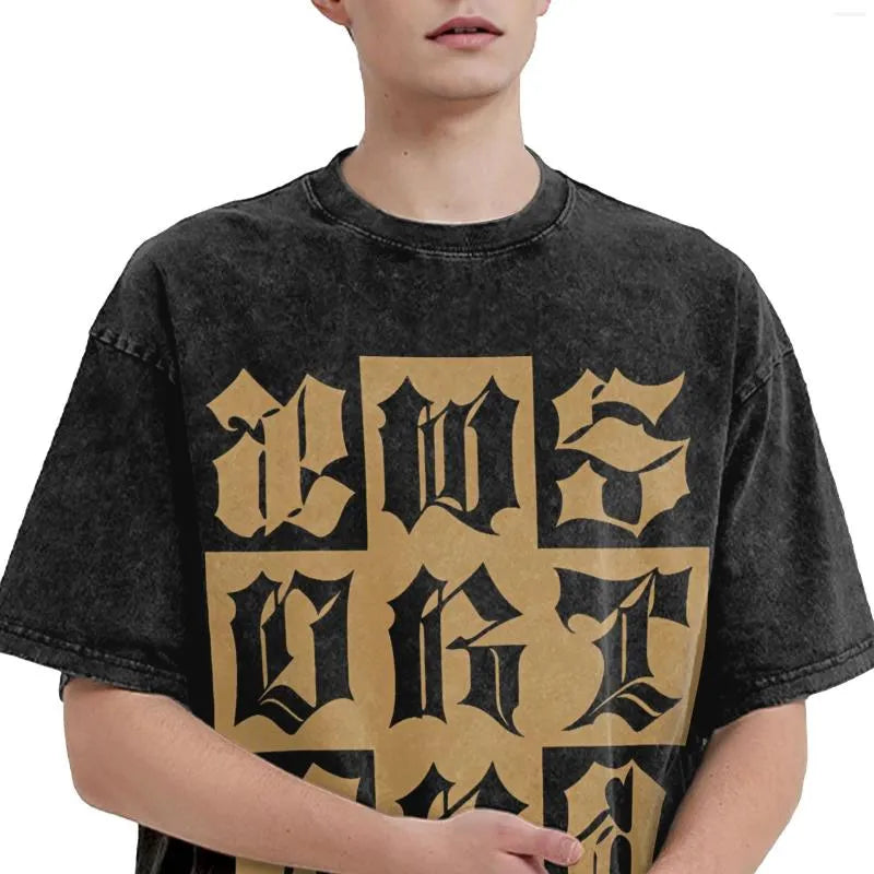 Men's T Shirts Harajuku Washed Aespas Dirty Work 2025 Kpop Outfit Novelty Shirt Oversize Streetwear Cotton Printed Tops Tees