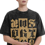 Men's T Shirts Harajuku Washed Aespas Dirty Work 2025 Kpop Outfit Novelty Shirt Oversize Streetwear Cotton Printed Tops Tees