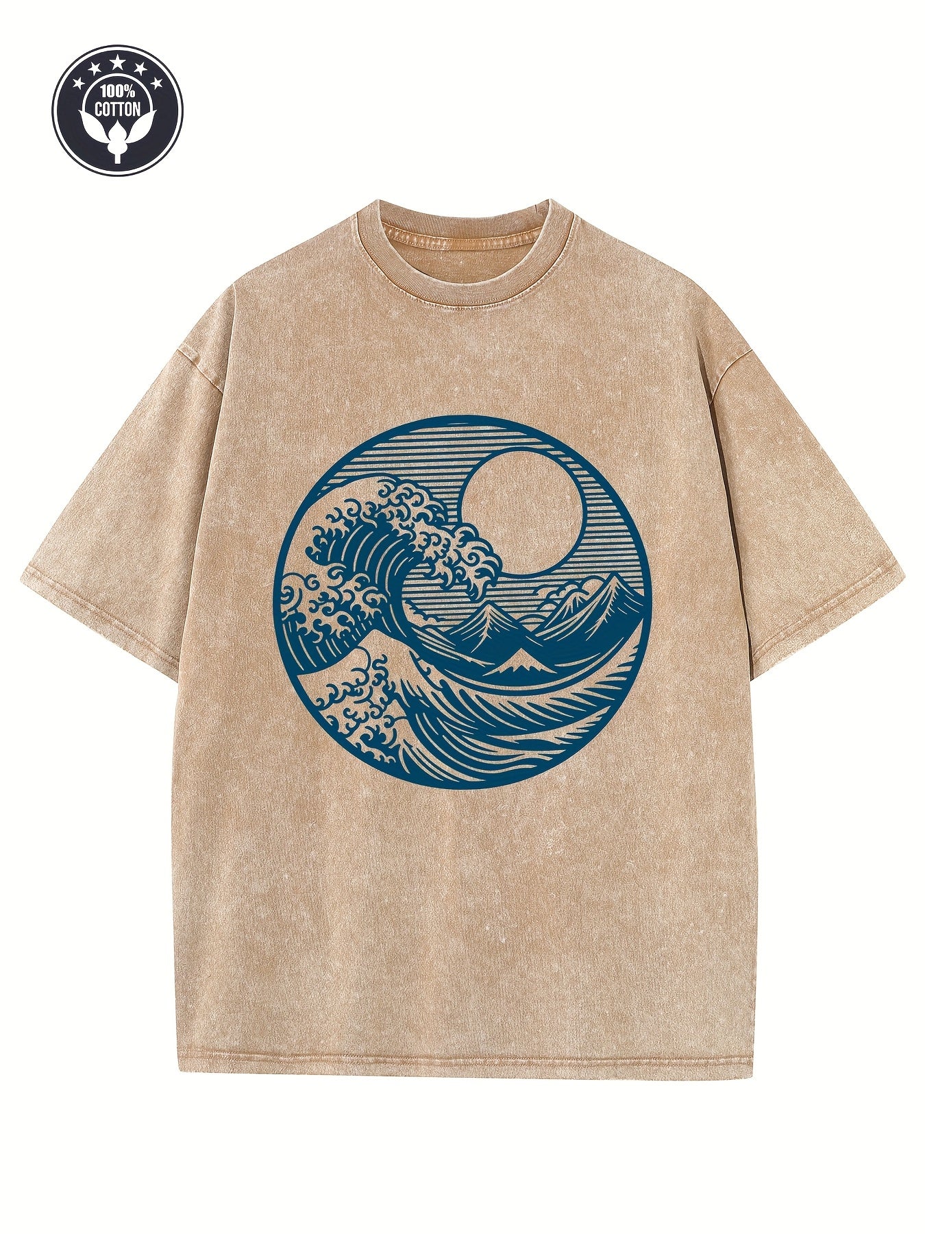 Men's Heavyweight 230g 100% Cotton Vintage T-Shirt - Oversized Loose Drop Shoulder, Soft Washed Texture, Retro Streetwear Style with Ribbed Collar, Unisex Casual Hip-Hop Shirt Suitable for All-Season Wear (Machine Washable)