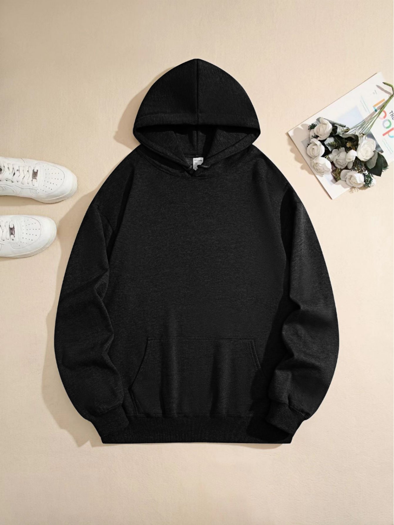 Women's Funny Saying Hooded Sweater - "NERDY DIRTY INKED & CURVY" Gothic Letter Print Pullover - Black & White Casual Winter Sweater for Women - Friendly Everyday Outfits - Machine Washable Statement Sweater with Long Sleeves, Regular Fit, and Hooded Desi
