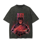 Anime Jujutsu Kaisen Itadori Yuji Graphic T-shirt Washed Cotton T Shirt Men Women Clothing Summer Oversized Short Sleeve Tees