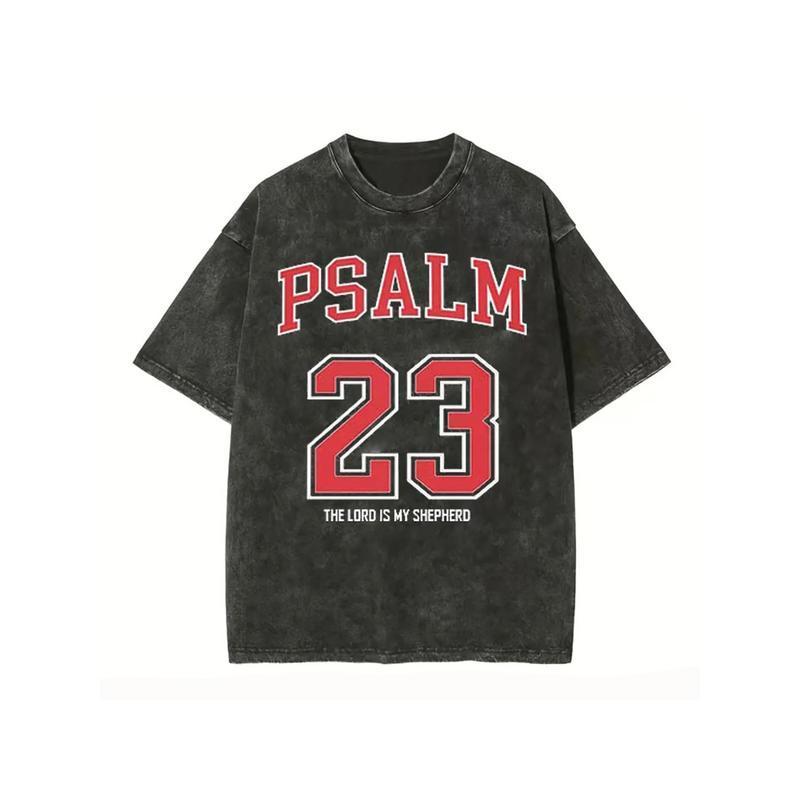 Holafish washed, classic letter size 23 printed T-shirt, high-quality DTG printed cotton retro fashion brand T-shirt, suitable for summer T-shirt with a certain thickness, holiday gift