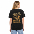 "Rooted Joy" Vintage-Style Relaxed Fit Cotton T-Shirt – Featuring a Back Graphic of Hands Holding a Sapling (Soothing/Nature-Inspired Aesthetic) – Unisex Short-Sleeve Tee