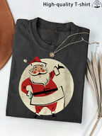 Street Retro Style Trendy Men's Clothing, 100% Pure Cotton High-Quality Heavy Washed, Creative Pattern Print Men's Fashion, Retro Distressed Men's Top, Crew Neck Loose Fit Plus Size Men's Short Sleeve