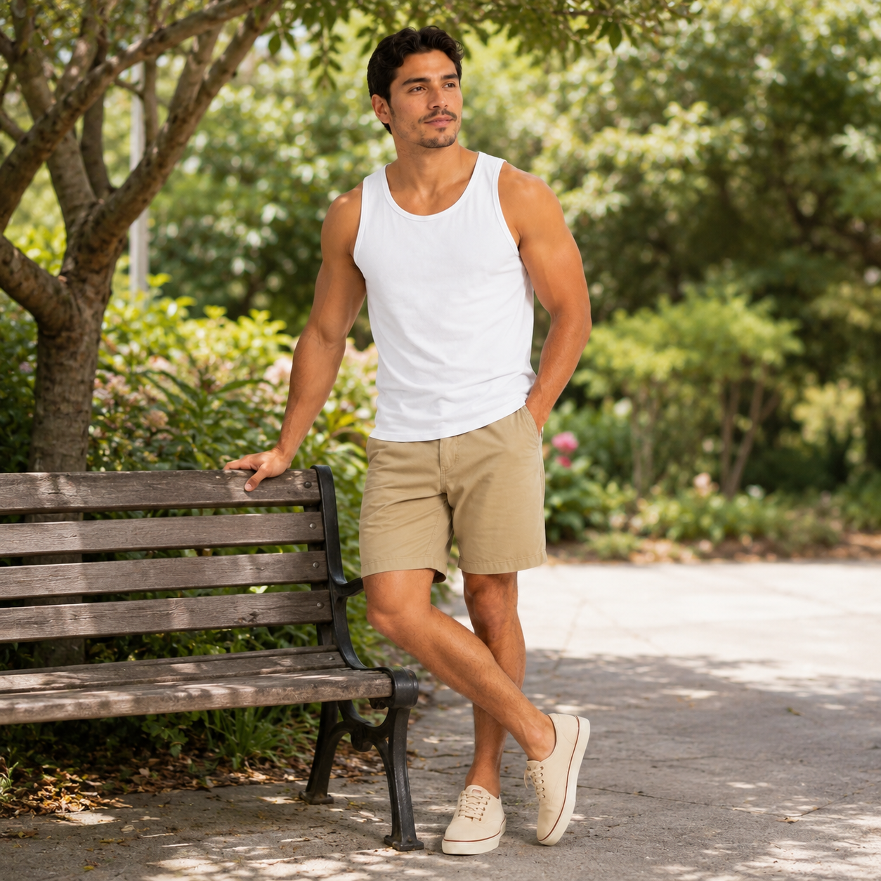Men's 100% White Cotton Crew-Neck Tank Top – Casual Sleeveless Basic T-Shirt