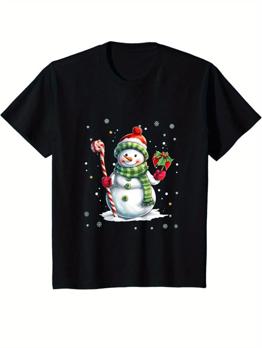 Men's casual sports breathable T-shirt 180g pure cotton oversized Christmas themed creative printed pattern casual round neck top men's T-shirt pure cotton short sleeved summer casual short sleeved T-shirt suitable for all seasons