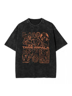 Washed T-Shirt Retro Tame Impala Beautiful Cotton T-Shirt Summer Comfortable Harajuku T-Shirt Printed Oversized Top
