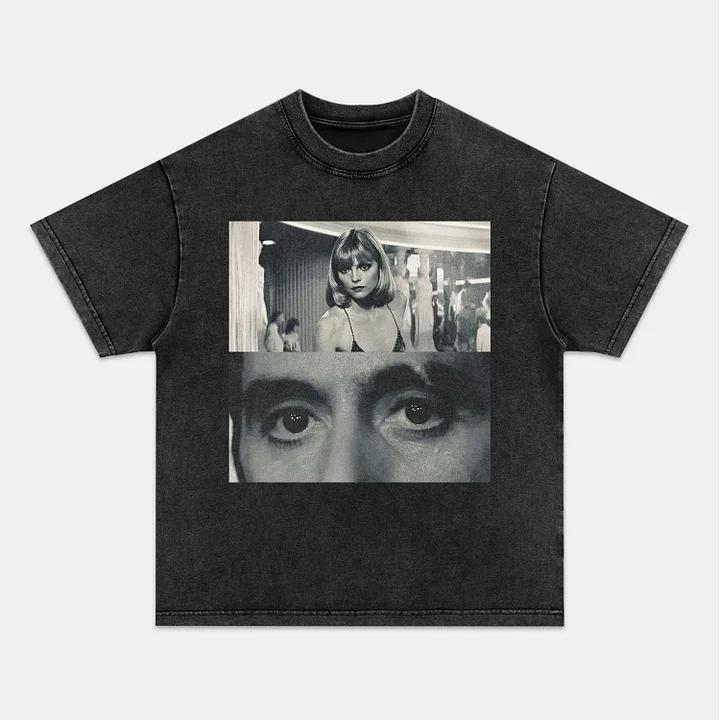 Retro Scarface Washed Crew Neck Shirt,Unisex Fashion Graphic Tee,Streetwear Clothing,Trendy Outfit,Best Gift For movies Lover FO110904