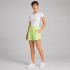 American vintage-style "dirty wash" shorts; distressed, faded, cotton-feel athletic shorts; versatile, casual unisex style.