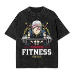 Anime Demon Slayer Washed Graphic T-Shirt Tengen Uzui GYM Manga T-shirt Men Women Casual Harajuku Streetwear T-shirts Oversized Top Vintage