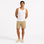 Men's 100% White Cotton Crew-Neck Tank Top – Casual Sleeveless Basic T-Shirt