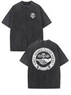 230G Double-Sided Washed T-Shirt | High-Quality Batik, Retro Anti-Ageing, Pattern Print, Sufficient Thickness, Summer Essential, Perfect for Outdoor Activities, Crew Neck, Casual Style, Regular Fit