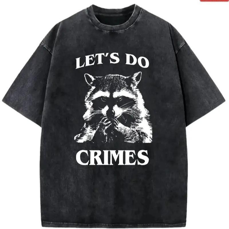 Let'S Do Crimes Pickled T-Shirt, Washed T-Shirt---220g Washed T-Shirt 100% Washed T-Shirt