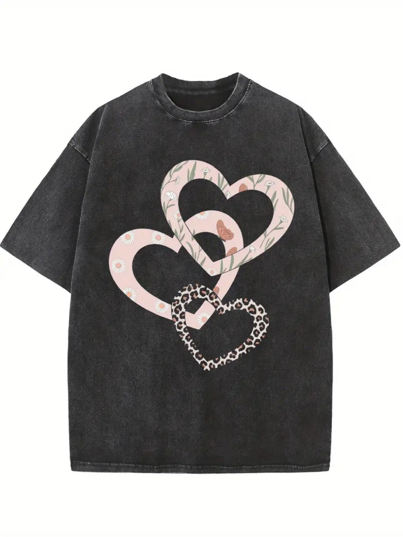 Women's Vintage Distressed Heavy Washed T-Shirt - Soft Breathable Round Neck Short Sleeve Top with Loose Plus Size Fit, Casual Streetwear Blouse for Casual Attire, Machine Washable & Year-Round