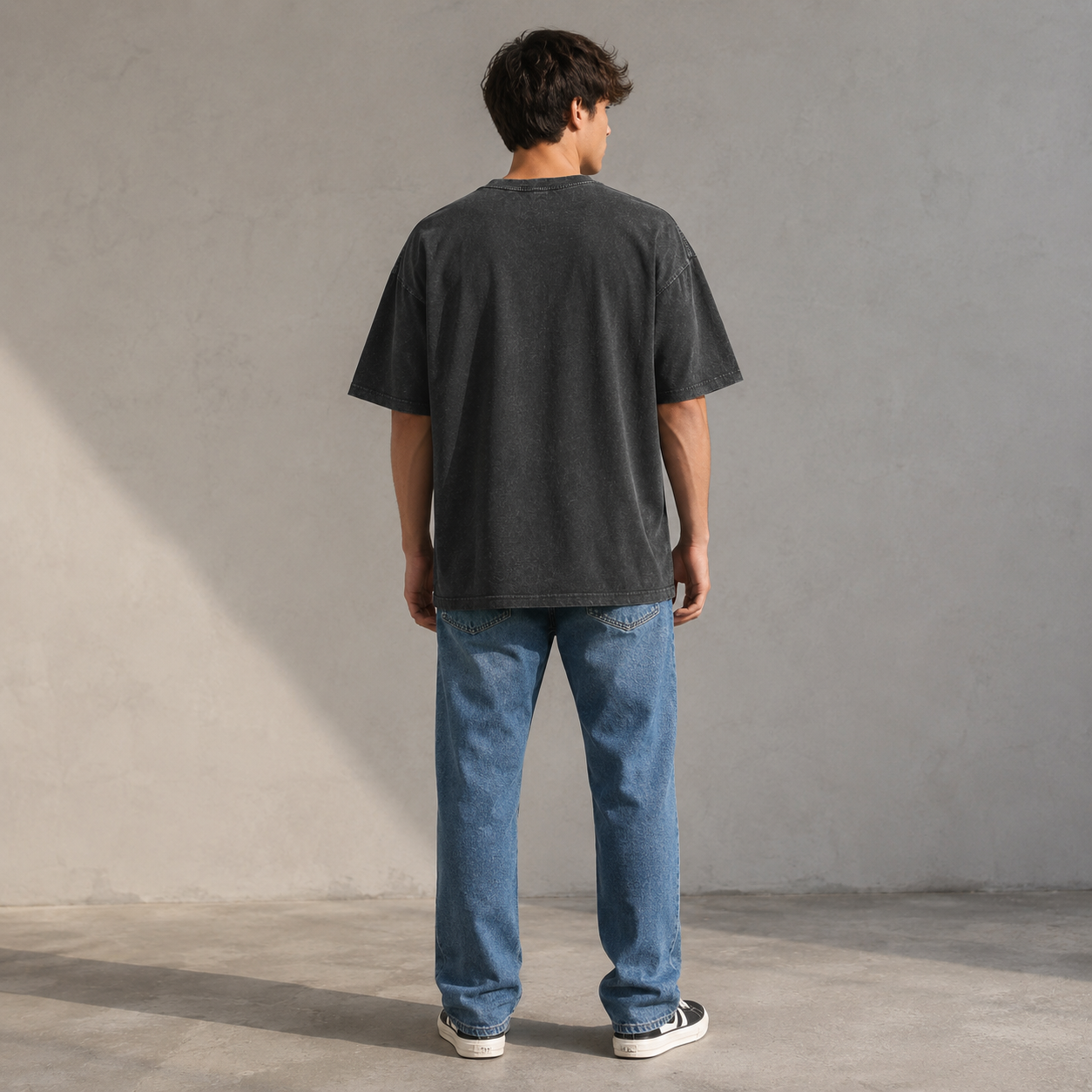 Premium Heavyweight Vintage-Wash T-Shirt | Minimalist Street-Style Loose-Fit Short-Sleeve T-Shirt